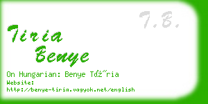 tiria benye business card